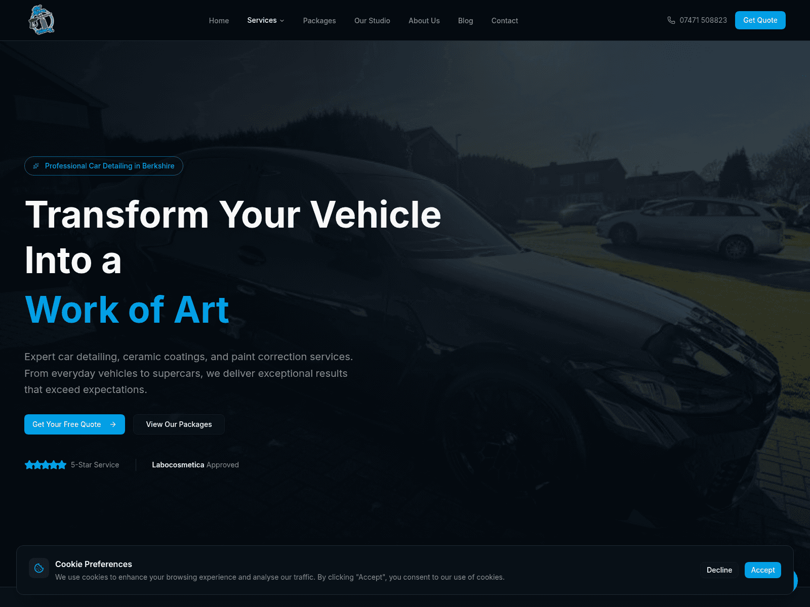 BC Mobile Valeting website