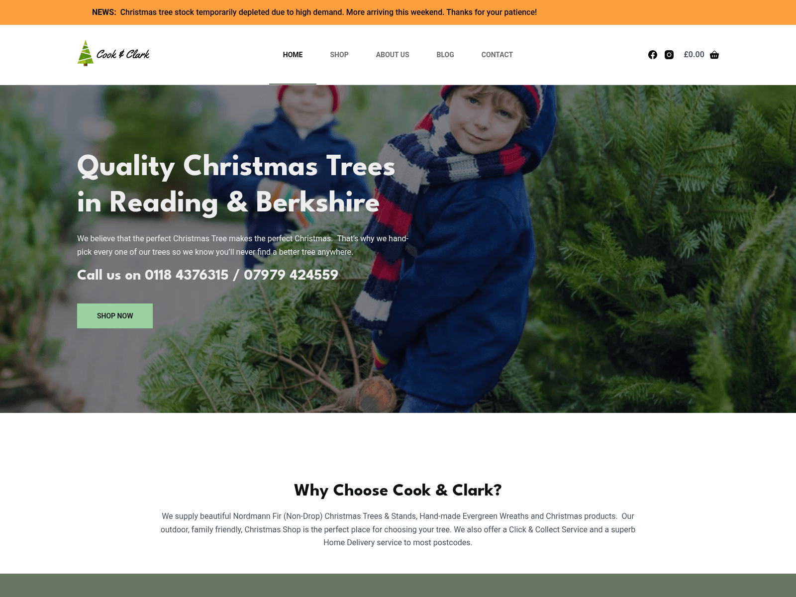 Cook & Clark Christmas Trees website